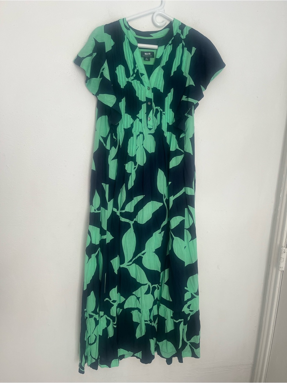 Maeve Black Maxi Dress with Mint Green Floral Print
